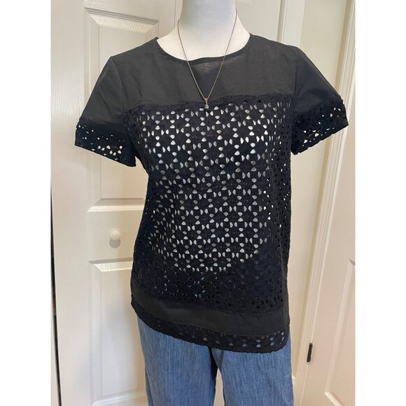 Madewell Tops - Madewell Womens Eyelet Top Size S Sheer Romantic‎ Dainty Capsule Parisian Sleek